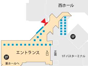 エスカレーター壁面地図